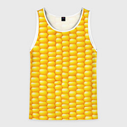 Майка-безрукавка мужская Сладкая вареная кукуруза, цвет: 3D-белый