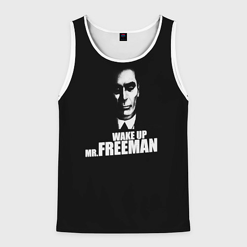 Мужская майка без рукавов Wake up Mr. Freeman / 3D-Белый – фото 1