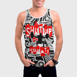 Майка-безрукавка мужская Shut up & squat, цвет: 3D-белый — фото 2