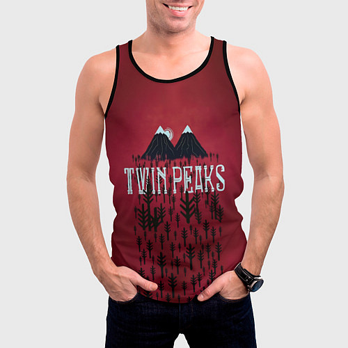 Мужская майка без рукавов Twin Peaks Wood / 3D-Черный – фото 3