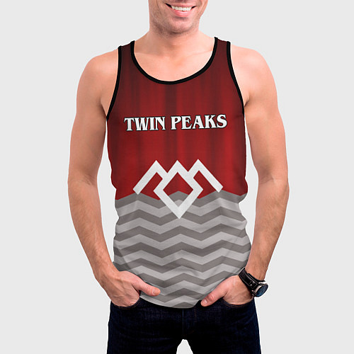 Мужская майка без рукавов Twin Peaks / 3D-Черный – фото 3