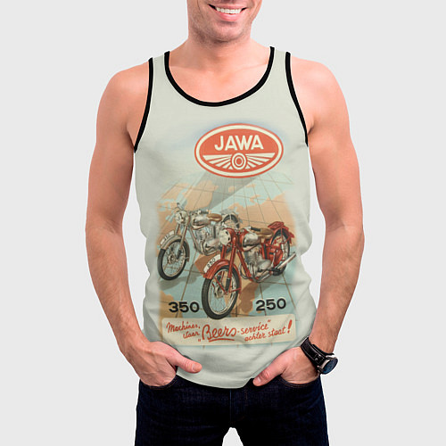 Мужская майка без рукавов JAWA / 3D-Черный – фото 3