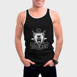 Майка-безрукавка мужская Bear hockey, цвет: 3D-белый — фото 2