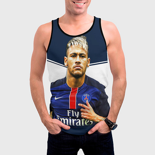 Мужская майка без рукавов Neymar: Fly Emirates / 3D-Черный – фото 3