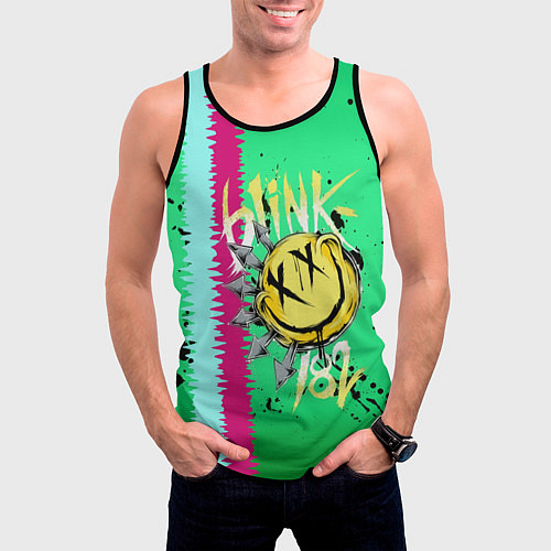 Мужская майка без рукавов Blink 182 / 3D-Черный – фото 3