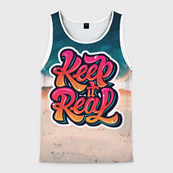 Майка-безрукавка мужская Keep it Real, цвет: 3D-белый