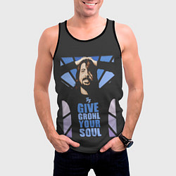 Майка-безрукавка мужская Give Grohl Your Soul, цвет: 3D-черный — фото 2