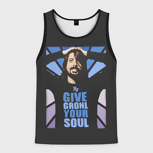 Мужская майка без рукавов Give Grohl Your Soul / 3D-Черный – фото 1