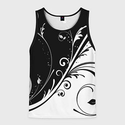 Майка-безрукавка мужская Цветочный узор, цвет: 3D-черный