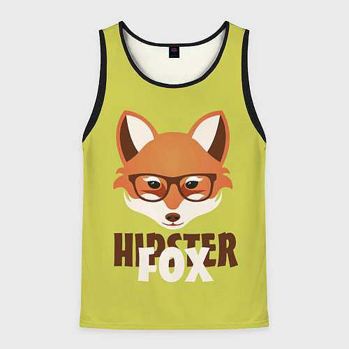 Мужская майка без рукавов Hipster Fox / 3D-Черный – фото 1