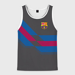 Майка-безрукавка мужская Barcelona FC: Dark style, цвет: 3D-белый