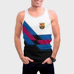 Майка-безрукавка мужская Barcelona FC: Black style, цвет: 3D-белый — фото 2