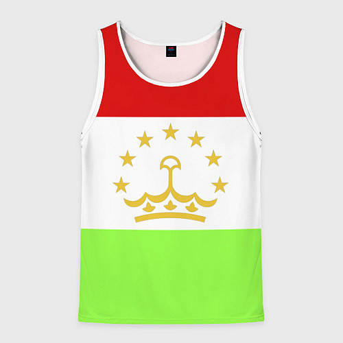 Мужская майка без рукавов Флаг Таджикистана / 3D-Белый – фото 1
