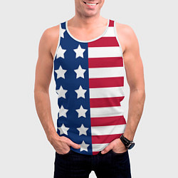 Майка-безрукавка мужская USA Flag, цвет: 3D-белый — фото 2