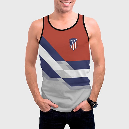 Мужская майка без рукавов Atletico FC: Grey style / 3D-Черный – фото 3