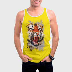 Майка-безрукавка мужская Tiger Art, цвет: 3D-белый — фото 2