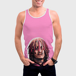 Майка-безрукавка мужская Lil Pump: Pink, цвет: 3D-белый — фото 2