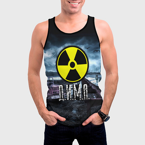 Мужская майка без рукавов S.T.A.L.K.E.R: Дима / 3D-Черный – фото 3