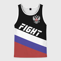 Майка-безрукавка мужская Fight Russia, цвет: 3D-белый