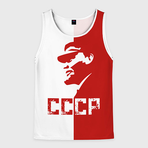 Мужская майка без рукавов Ленин СССР / 3D-Белый – фото 1