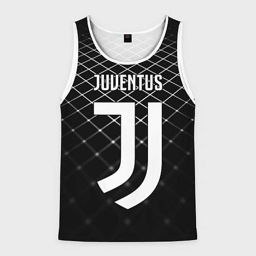 Мужская майка без рукавов FC Juventus: Black Lines / 3D-Белый – фото 1