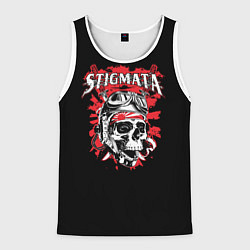 Майка-безрукавка мужская Stigmata Skull, цвет: 3D-белый