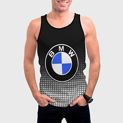 Майка-безрукавка мужская BMW 2018 Black and White IV, цвет: 3D-черный — фото 2