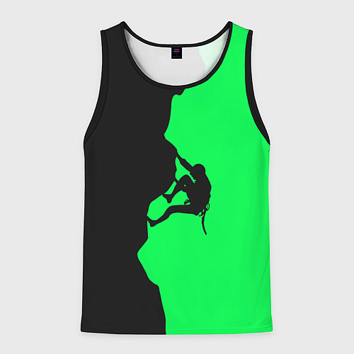 Мужская майка без рукавов Крепкий скалолаз / 3D-Черный – фото 1