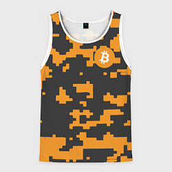 Мужская майка без рукавов Bitcoin: Orange Camo