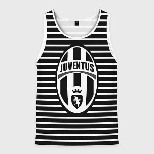 Мужская майка без рукавов FC Juventus: Black Lines / 3D-Белый – фото 1