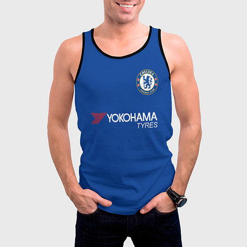 Мужская майка без рукавов ФК Челси: Дидье Дрогба 18 / 3D-Черный – фото 3