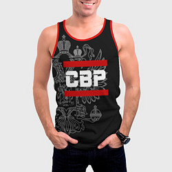 Майка-безрукавка мужская СВР: герб РФ, цвет: 3D-красный — фото 2