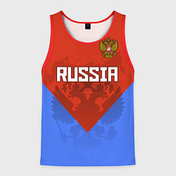 Майка-безрукавка мужская Russia Red & Blue, цвет: 3D-красный