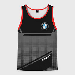 Майка-безрукавка мужская BMW SPORT БМВ СПОРТ, цвет: 3D-красный
