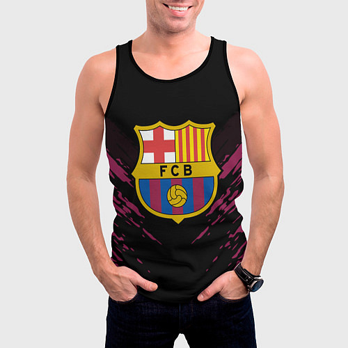 Мужская майка без рукавов Barcelona FC: Sport Fashion / 3D-Черный – фото 3