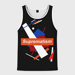 Майка-безрукавка мужская Supermatism Black, цвет: 3D-белый