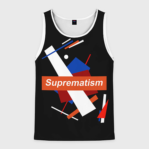 Мужская майка без рукавов Supermatism Black / 3D-Белый – фото 1