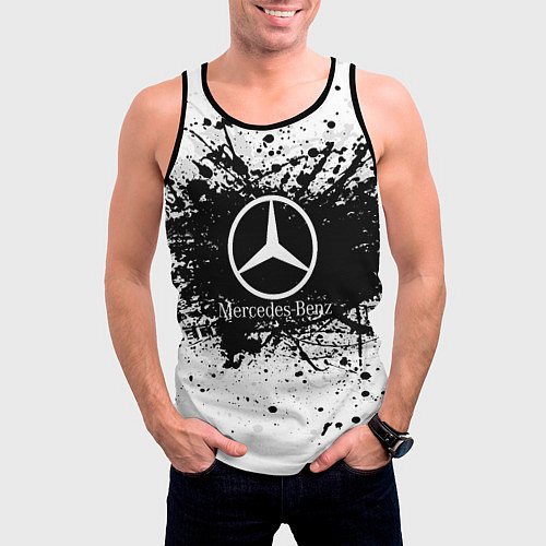 Мужская майка без рукавов Mercedes-Benz: Black Spray / 3D-Черный – фото 3