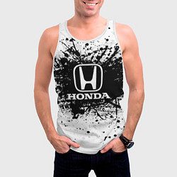 Майка-безрукавка мужская Honda: Black Spray, цвет: 3D-белый — фото 2