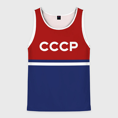 Мужская майка без рукавов СССР: Спортсмен / 3D-Белый – фото 1