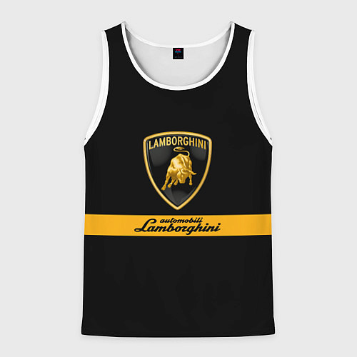Мужская майка без рукавов Lamborghini Automobili / 3D-Белый – фото 1