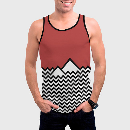 Мужская майка без рукавов Горы Твин Пикс / 3D-Черный – фото 3