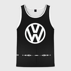 Майка-безрукавка мужская Volkswagen: Black Abstract, цвет: 3D-белый