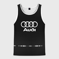 Майка-безрукавка мужская Audi: Black Abstract, цвет: 3D-белый