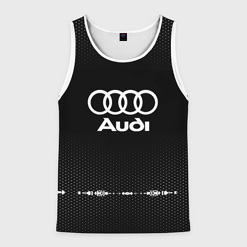Мужская майка без рукавов Audi: Black Abstract / 3D-Белый – фото 1