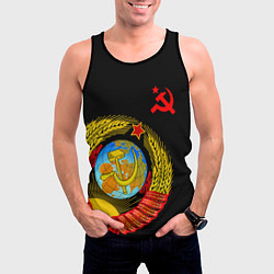 Майка-безрукавка мужская Герб СССР, цвет: 3D-черный — фото 2