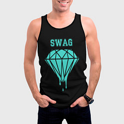 Майка-безрукавка мужская Swag diamond, цвет: 3D-черный — фото 2