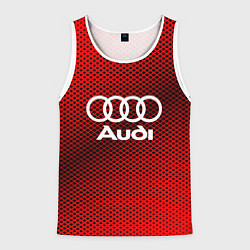Майка-безрукавка мужская Audi: Red Carbon, цвет: 3D-белый