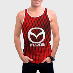 Майка-безрукавка мужская Mazda: Red Carbon, цвет: 3D-белый — фото 2