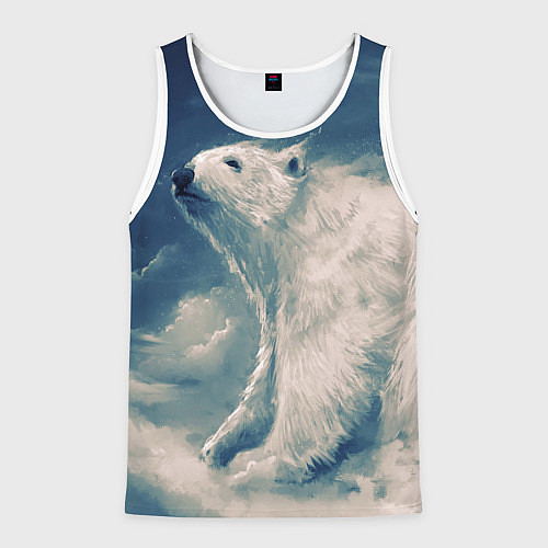Мужская майка без рукавов Полярный медведь / 3D-Белый – фото 1